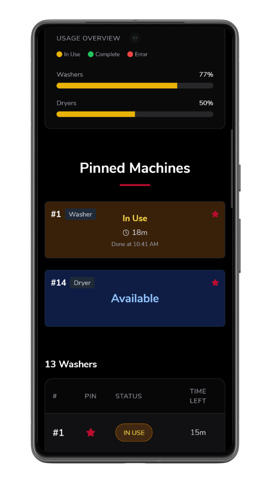 OSU Laundry mobile app