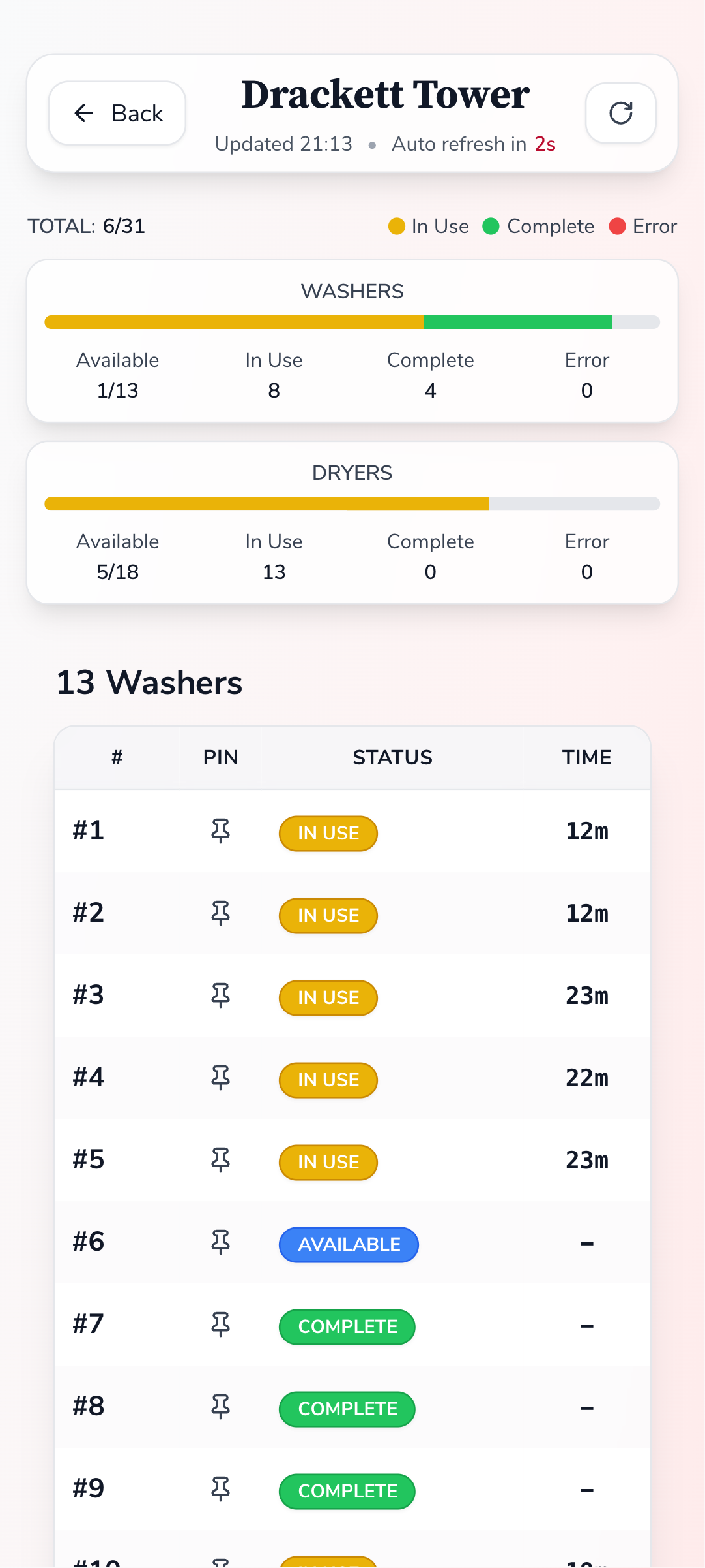OSU Laundry on mobile